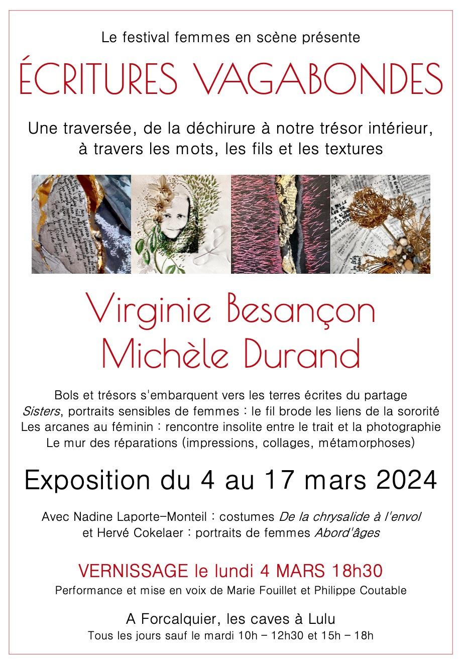 Affiche expo 2024 ecritures vagabondes vok